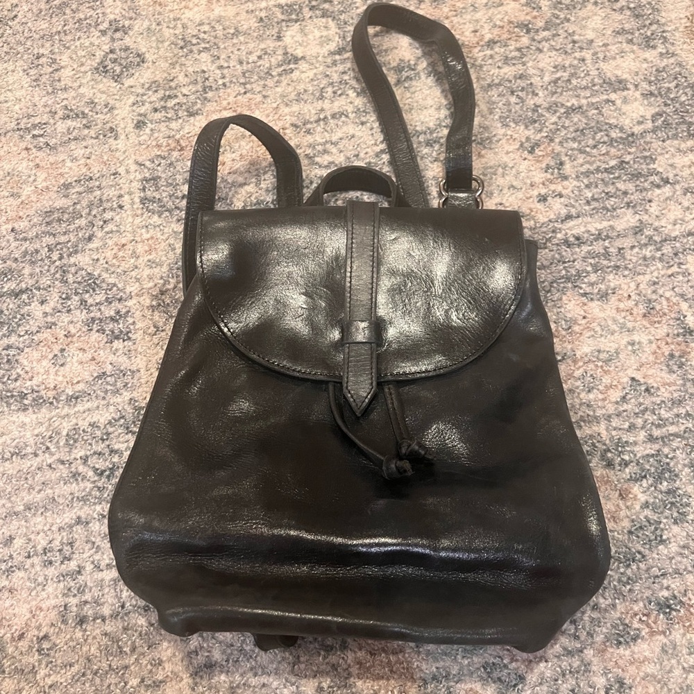 Able black  Leather Bag backpack